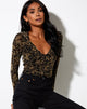 Image of Wesley Top in Black Mesh Tan Dragon Flock
