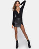 Image of Wren Mini Skirt in Pu Black