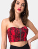 Image of Zipshi Crop Top in Snake Red