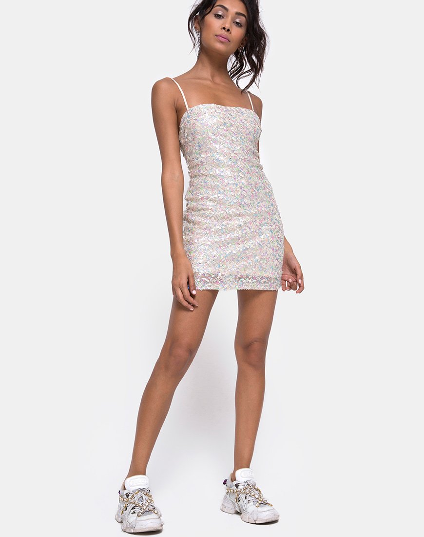 sequin dress with trainers Sequin Dress With Blazer And Sneakers