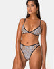Image of Varna Bikini Top in Mini Tiger with Black Binds