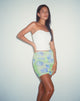 image of MOTEL X BARBARA Gored Mini Skirt in Neon Brushstroke Floral