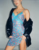 image of Coline Printed Mini Dress in Contrast Floral Blue