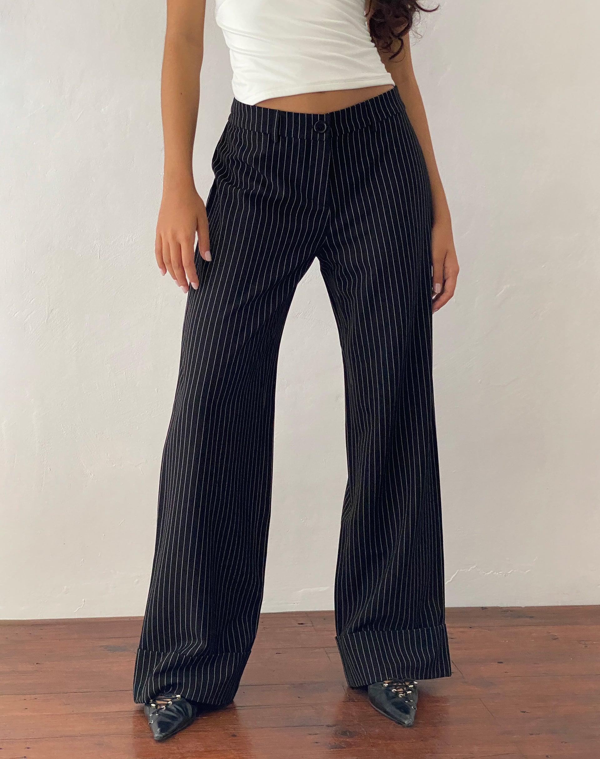 two looks + two perfect trousers from Hugo Boss - District of Chic | Black  and white striped trousers, Black and white pants, Stripped pants outfit