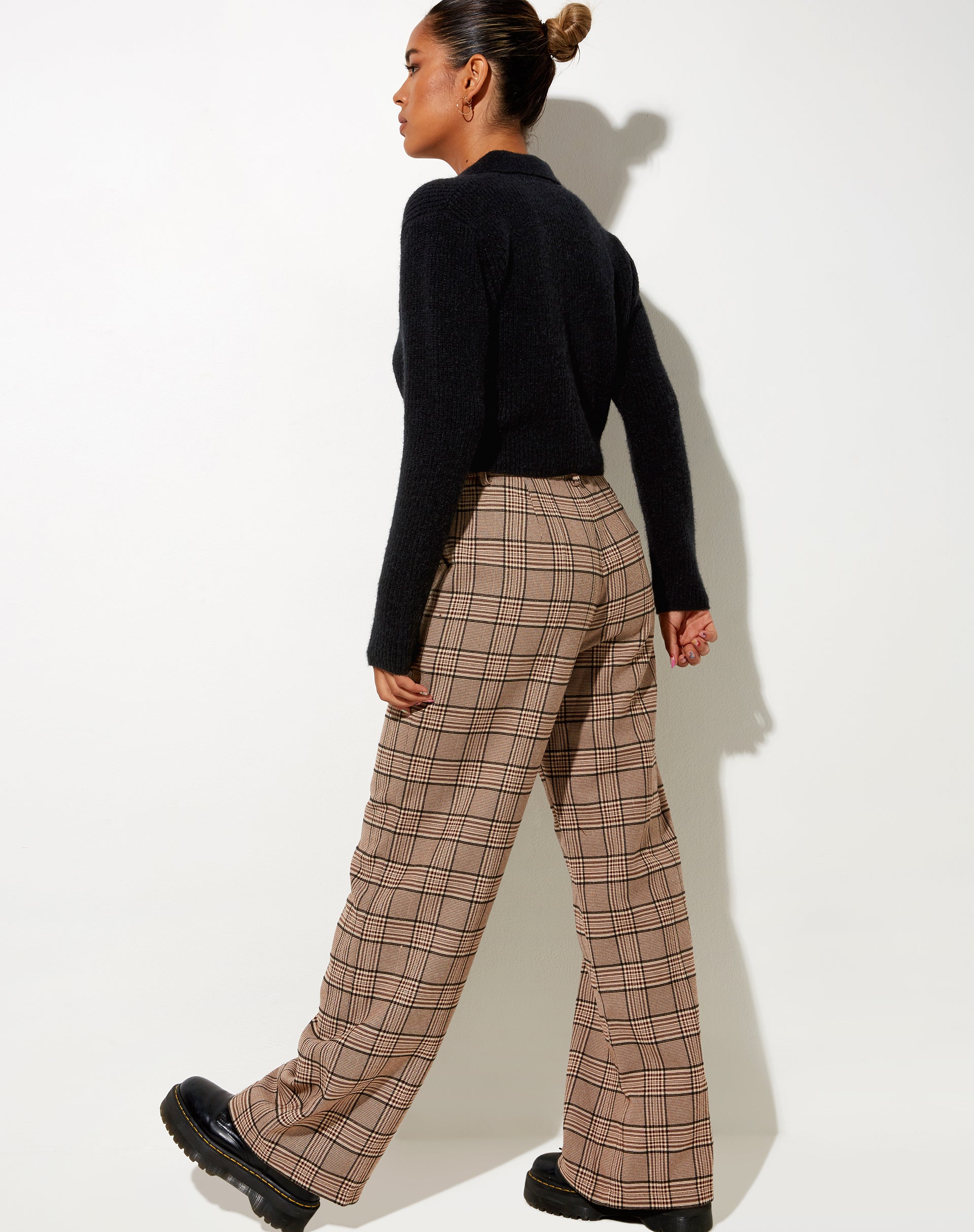 Image of Abba Trouser in Check Brown