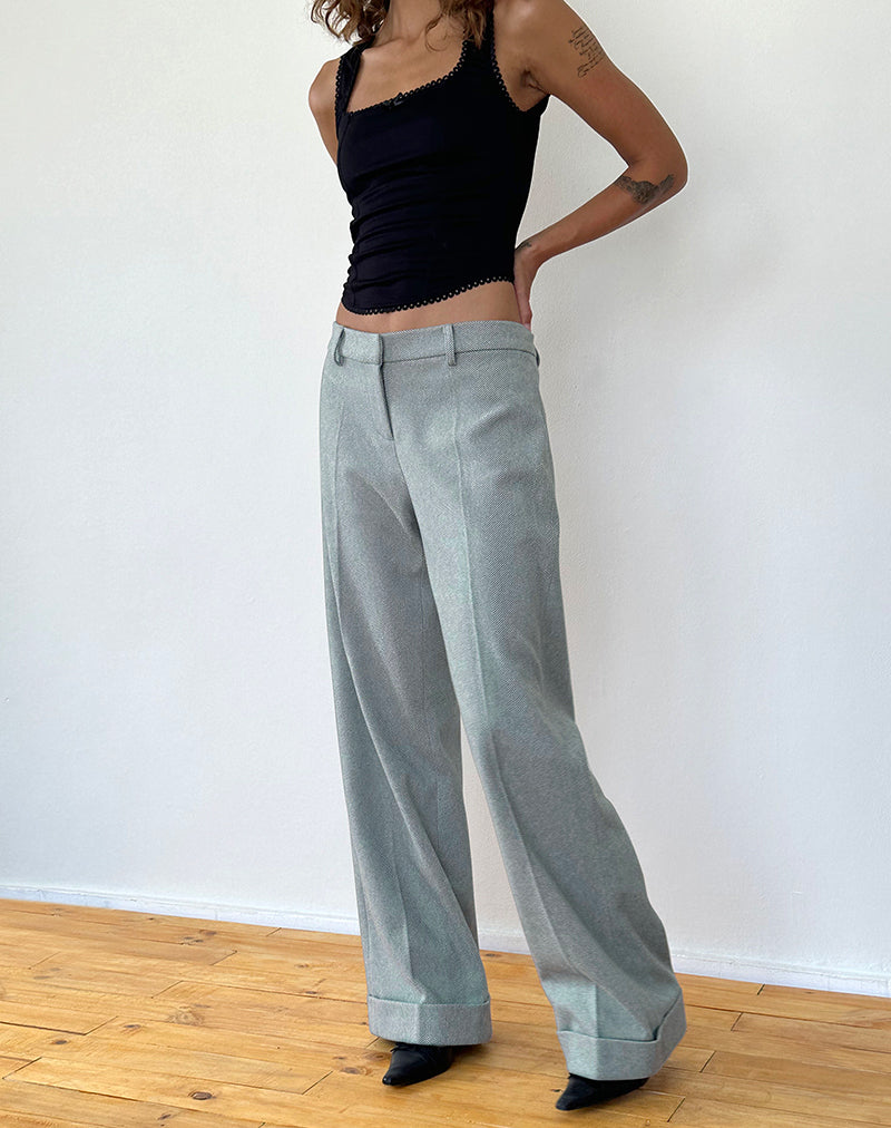 Image of Abdel Faux Wool Tailored Trouser in Grey