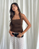 Image of Adora Halterneck Top in Slinky Chocolate