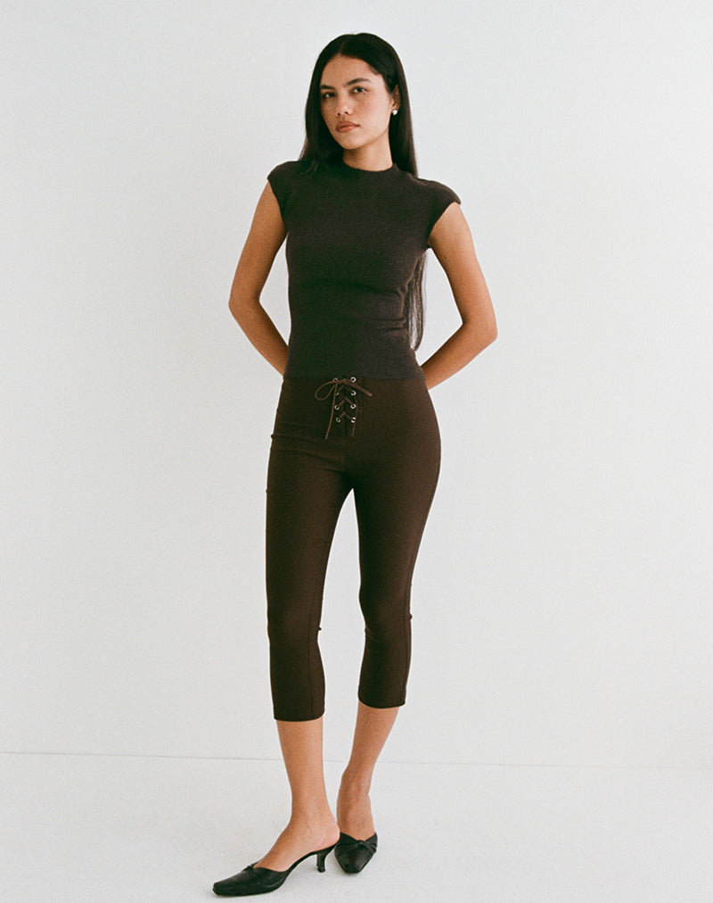 Hanuva Top in Knit Chocolate Brown