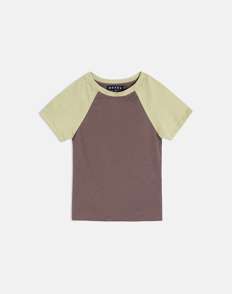Image of Agneta Tee in Coffee Quartz and Sage Combination