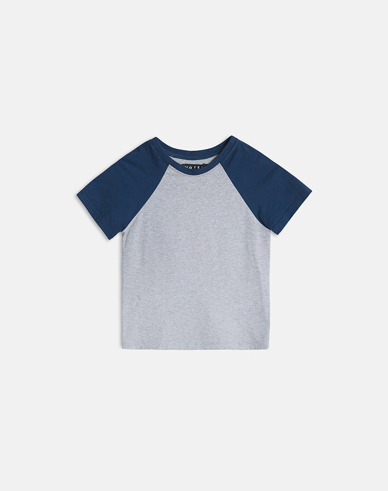 Image of Agneta Tee in Grey Marl and Navy Combination