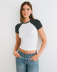 Image of Agneta Tee in White and Black with Micro Polka Print