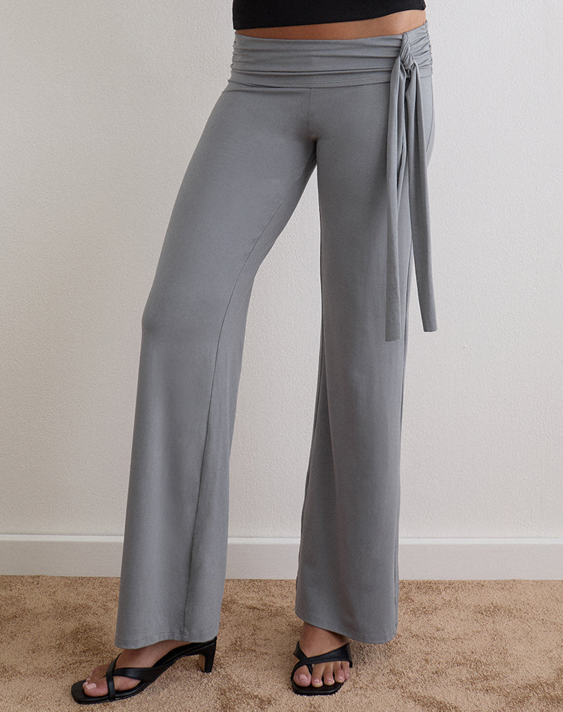 Image of Esitaya Drape Trouser in Rayon Jersey Grey