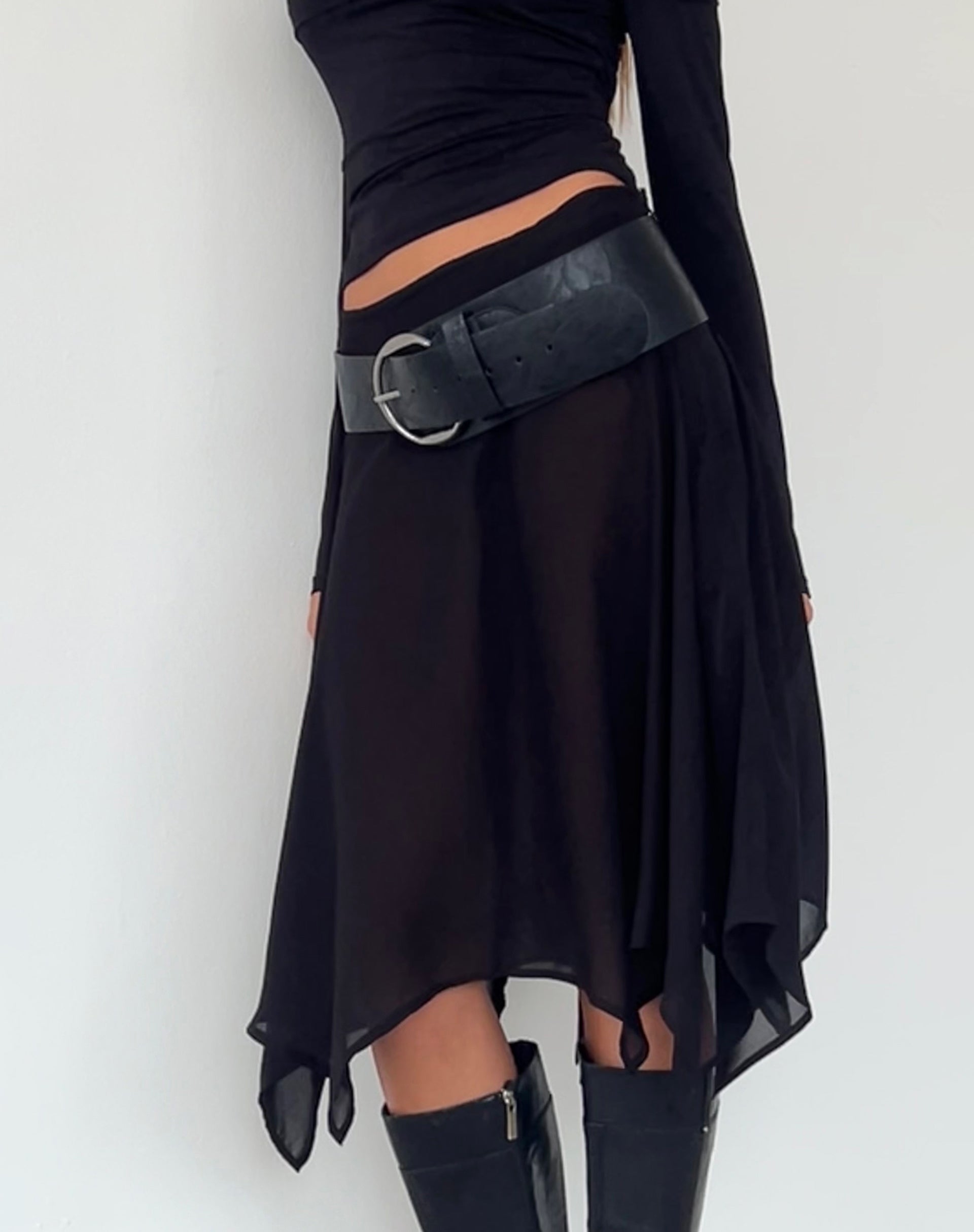 Chiffon skirt clearance black