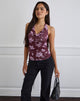 Image of Alva Cowl Neck Top in Blooming Bliss Burgundy