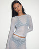 Image of Amabon Long Sleeve Top in Lace Baby Blue