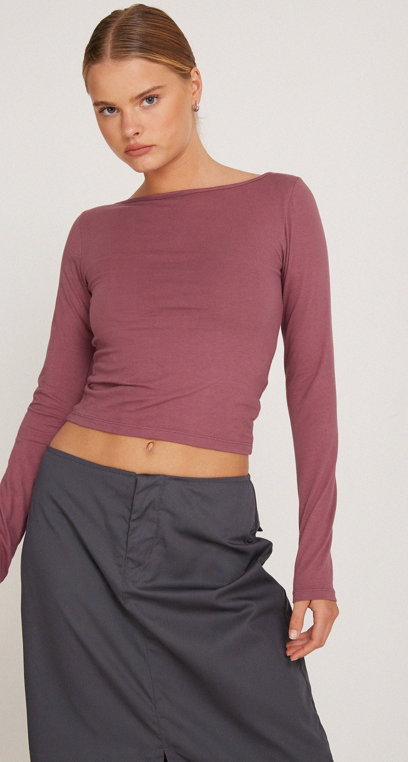 Mauve Long Sleeve Top | Amabon – motelrocks-com-us