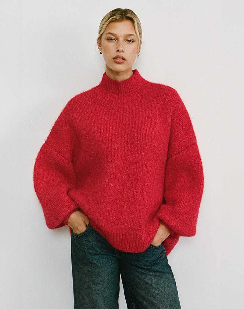 Image of Amato Oversized Jumper in Red