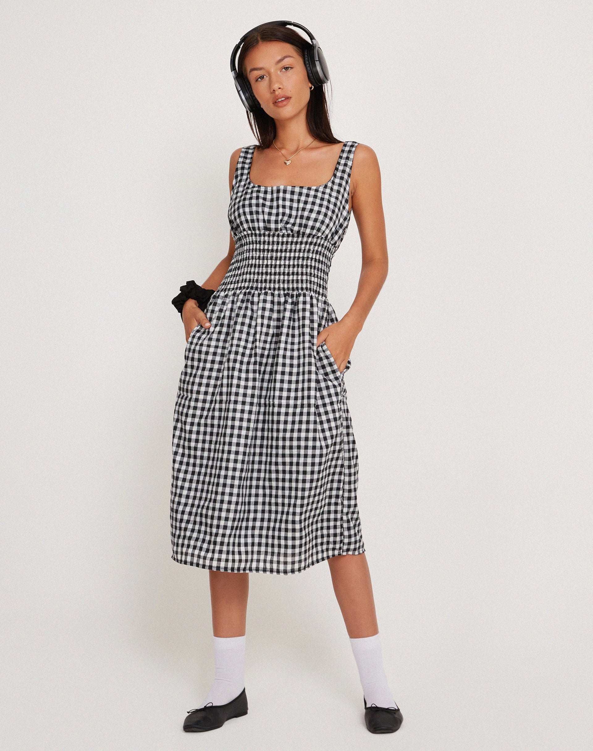 Black and White Gingham Midi Dress | Ambrose motelrocks-com-us Black and White Gingham Midi Dress | Ambrose motelrocks-com-us