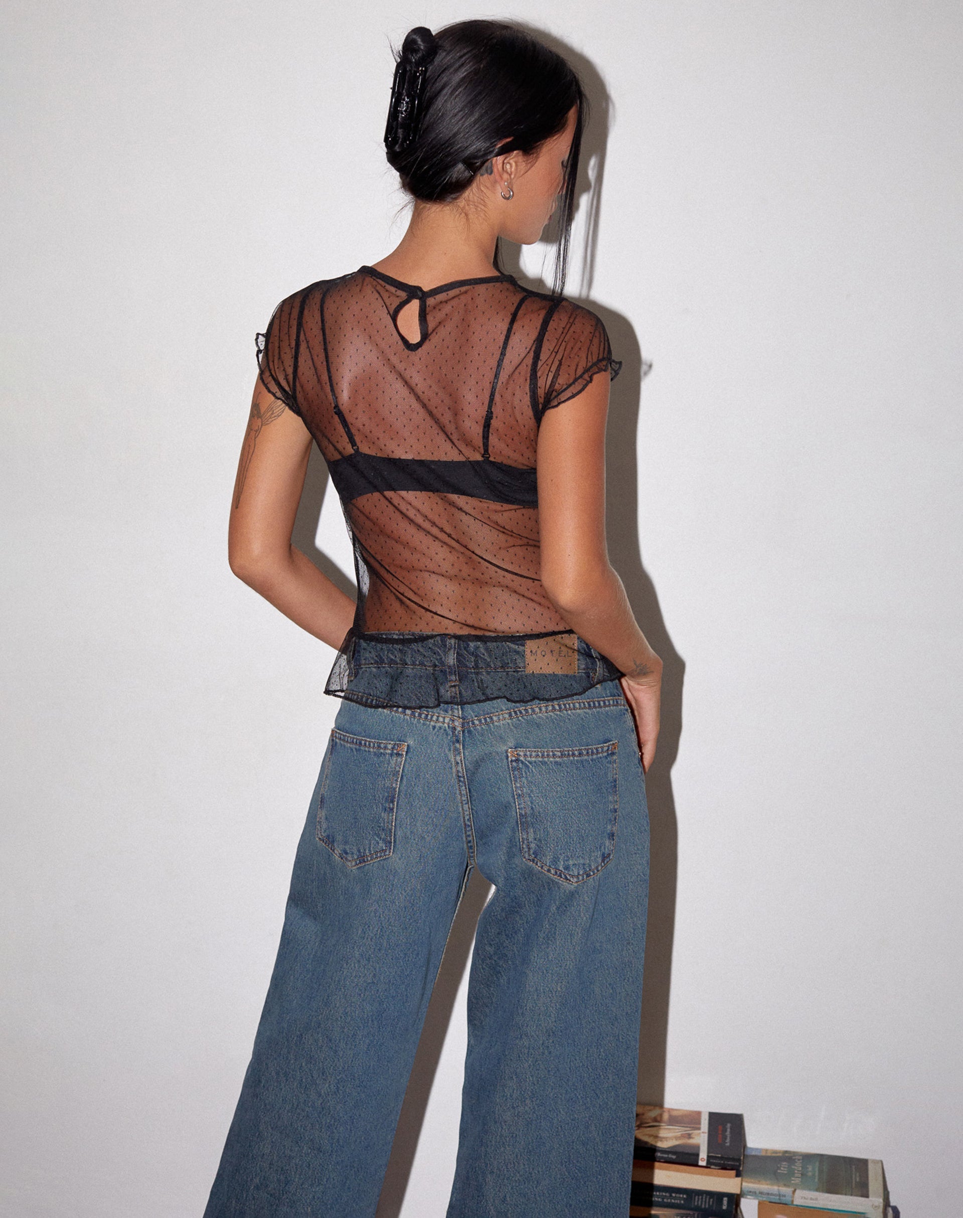 Dobby Mesh Black Top | Amrita – motelrocks-com-us