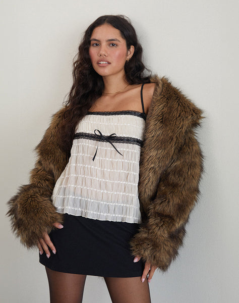 Ameri vintage VELOUR CAMI SET LACE TOP