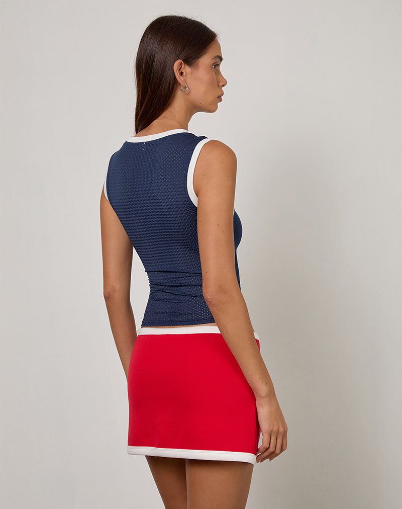Image of Andeci Sport Skort in Red with White Binding