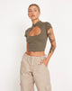 Image of Anelis Crop Top in Tarmac Green