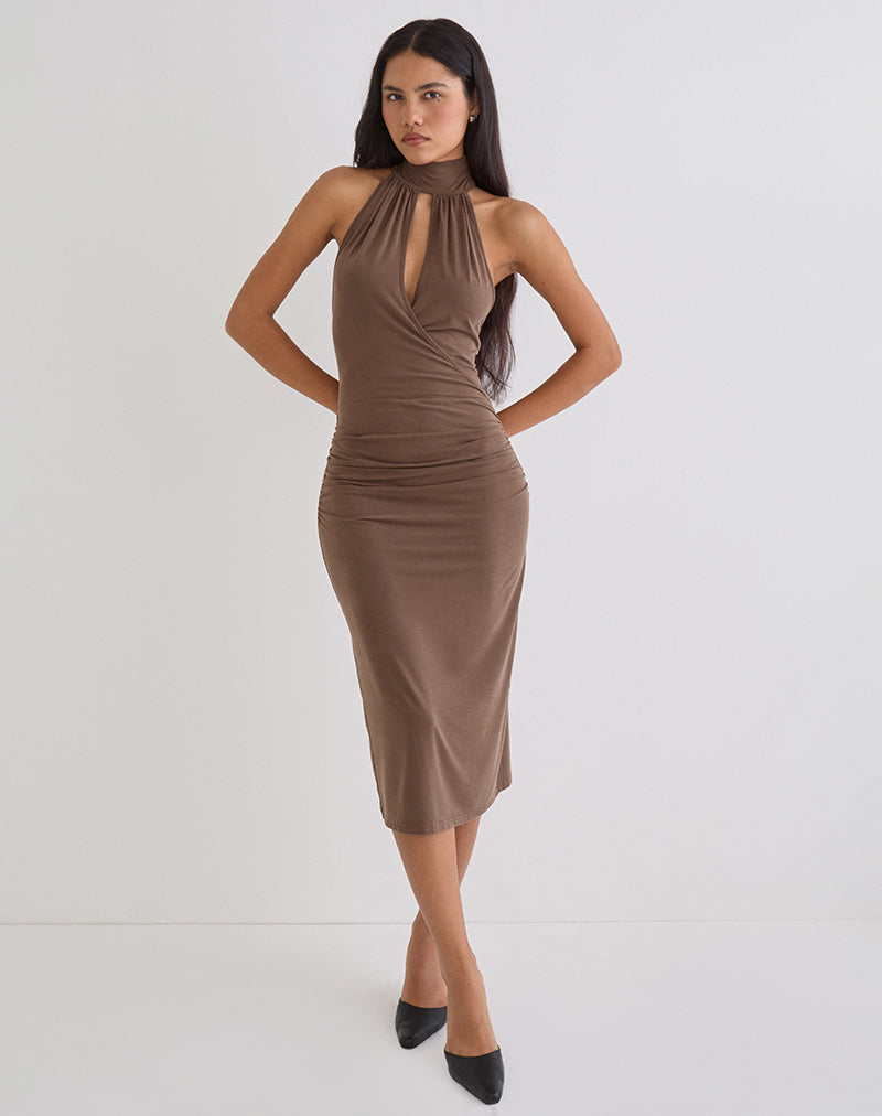 chocolate midi dress Anezka Midi Dress in Bitter Chocolate