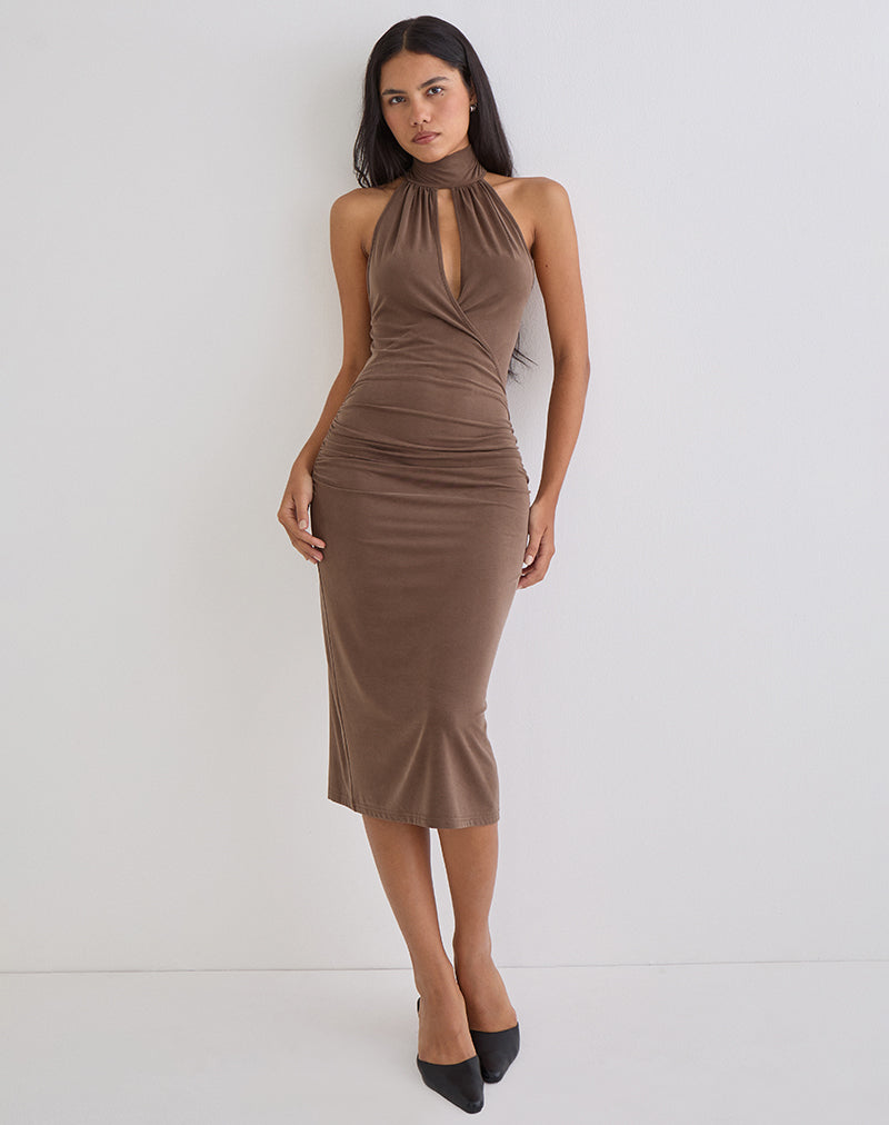 Image of Anezka Midi Dress in Bitter Chocolate