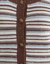 Knit Stripe Blue and Brown