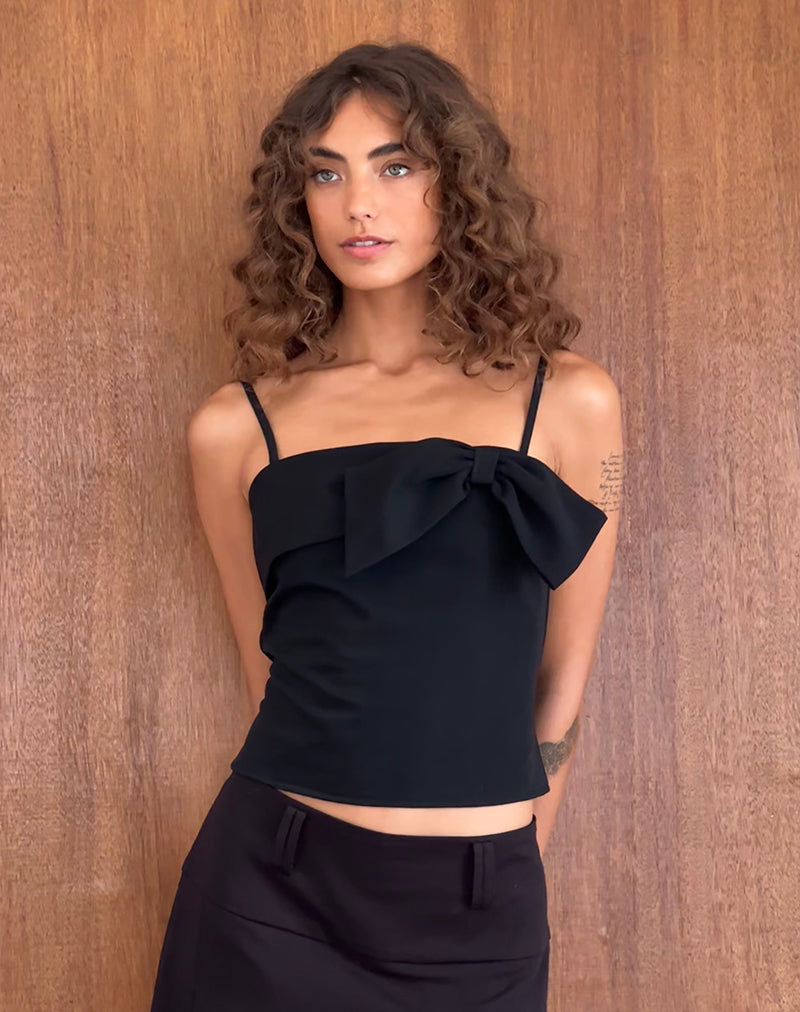 Image of Antlia Bow Cami Top in Tailoring Black