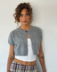 Image of Arella Cropped Cardigan in Knit Grey