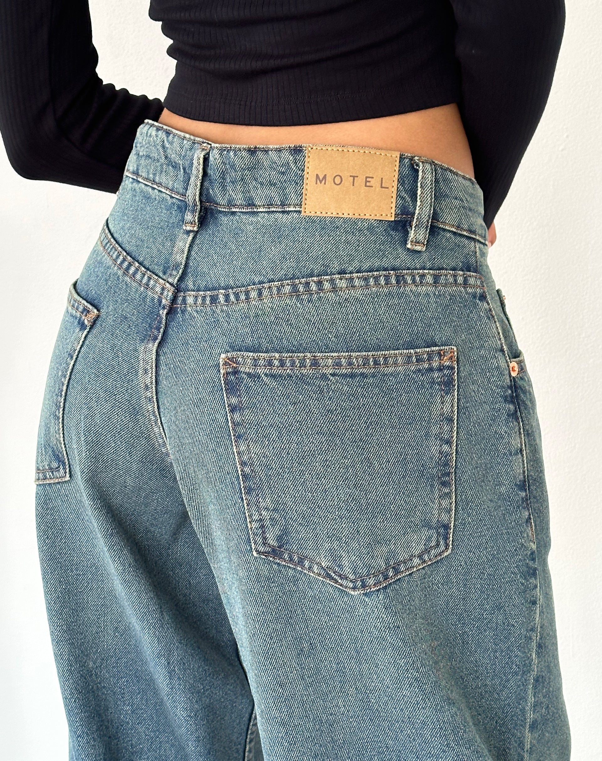 Roomy Extra Wide Low Rise Jeans in Extreme Blue Green