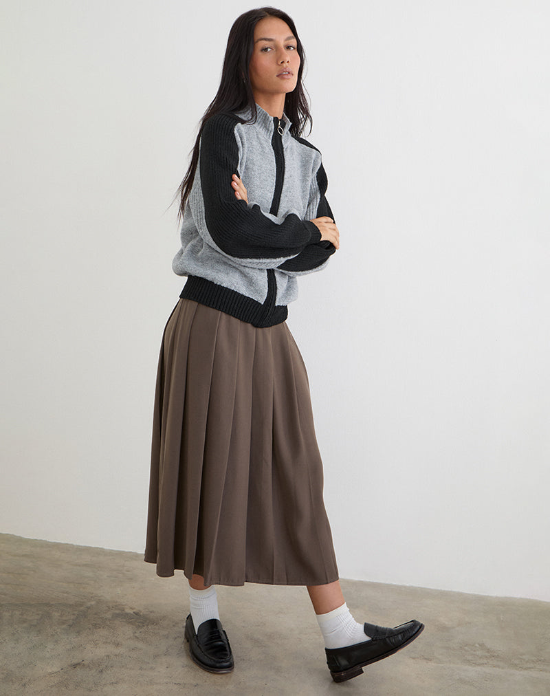 Asrar Jumper in Knit Grey and Black