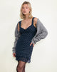 Image of Astika Mini Dress in Heart Flock Navy Yellow