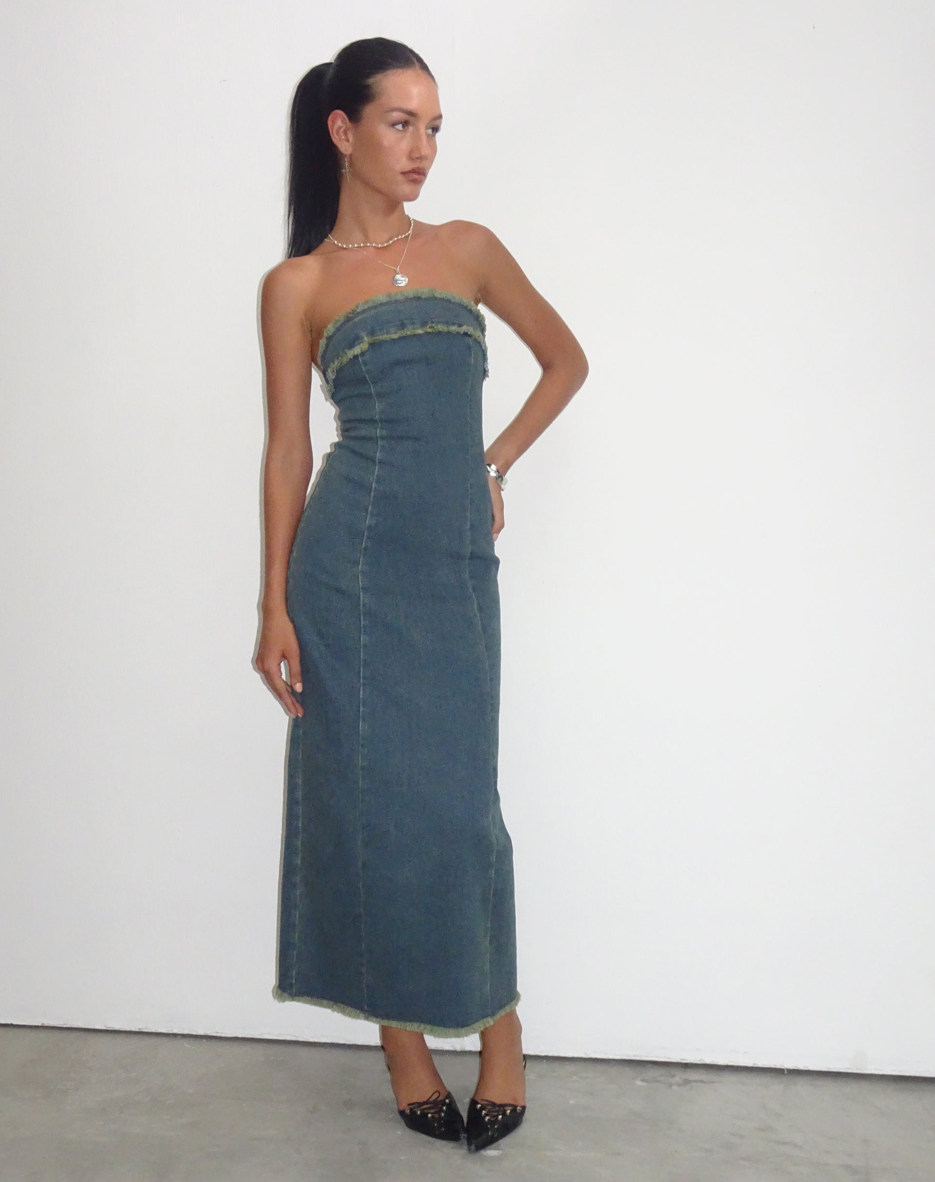 Denim Bandeau Dress