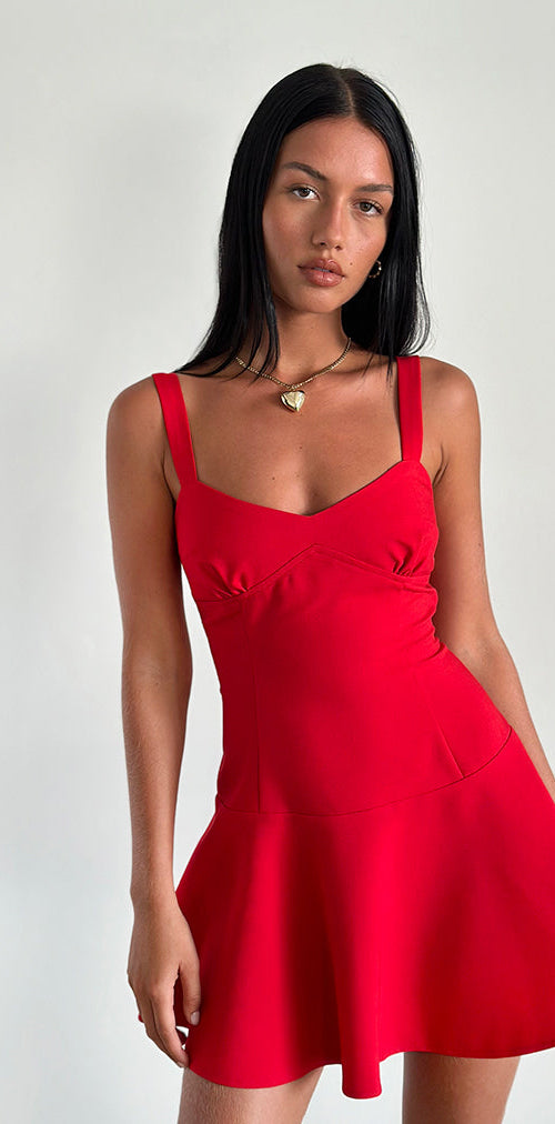 Image of Audra Mini Dress in Red