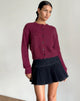 Image of Audrina Cardigan in Fluffy Burgundy