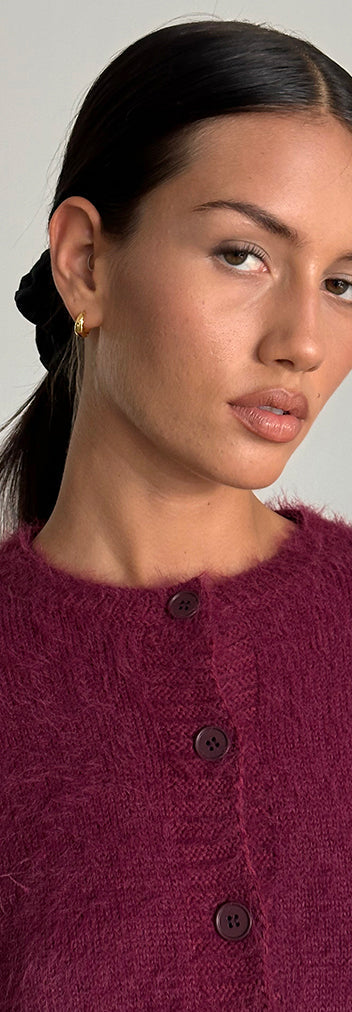 Adrienne Cardigan, Burgundy Multi