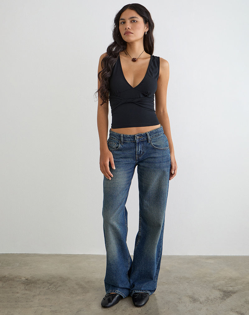 Black Rayon Jersey Tank Top | August – motelrocks-com-us