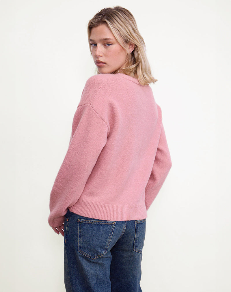 Aura Cardigan in Dusty Pink