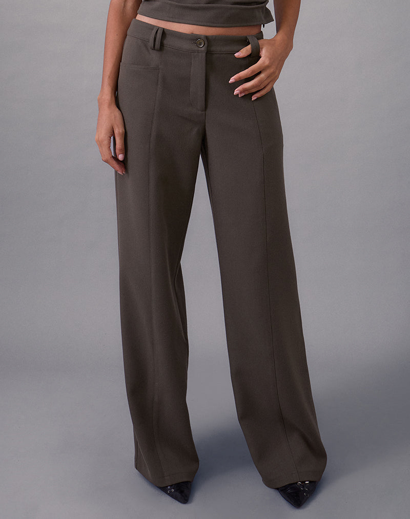 Image of Avina Trouser in Tailoring Dark Olive
