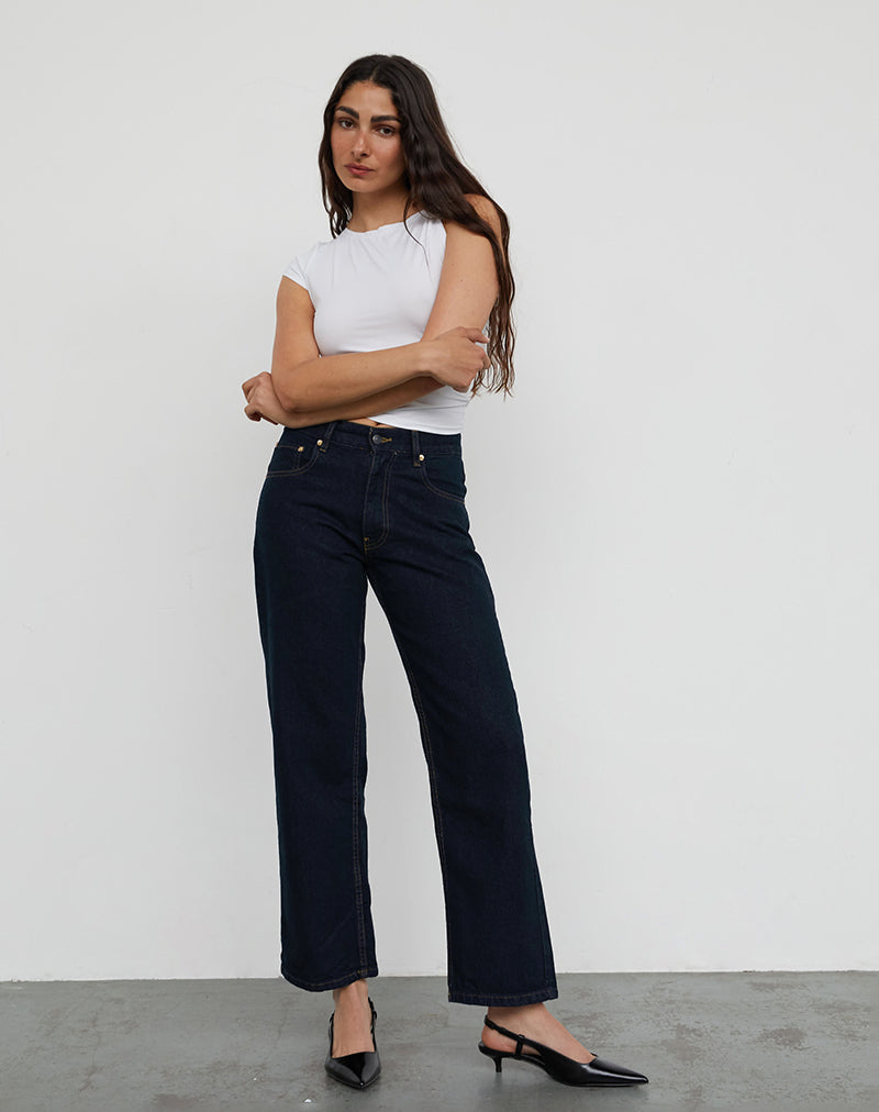 Low Rise Awkward Parallel Jeans in Indigo