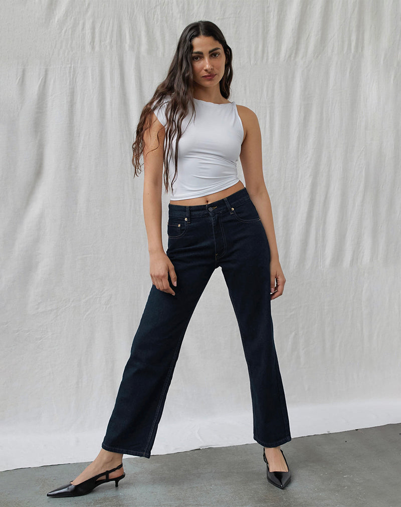 Image of Low Rise Awkward Parallel Jeans in Indigo