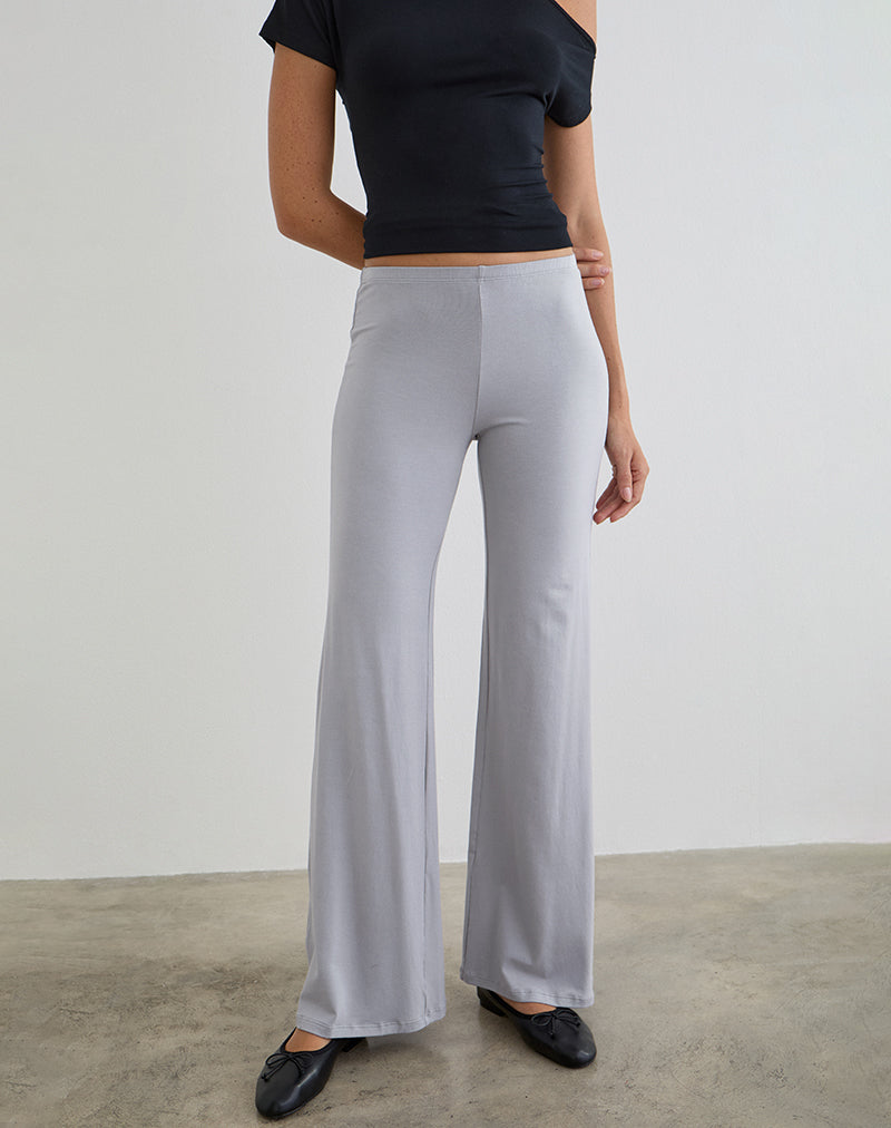 Baku Wide Leg Trouser in Rayon Jersey Lilac Grey
