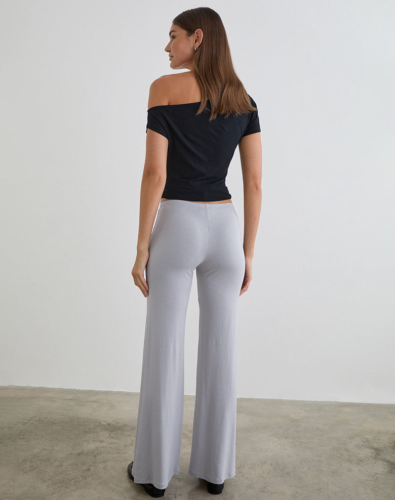 Image of Baku Wide Leg Trouser in Rayon Jersey Lilac Grey