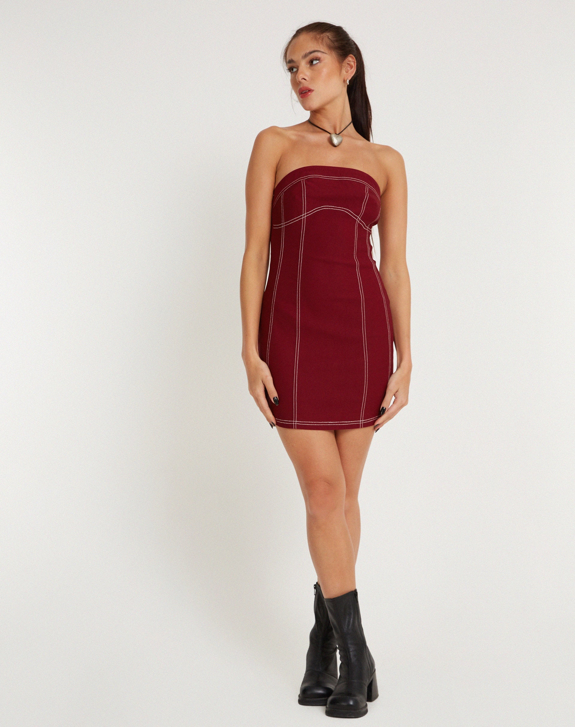 Image of Baladis Mini Dress in Tailoring Redwood