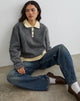 Image of Balamoa Jumper in Knit Grey and Cream