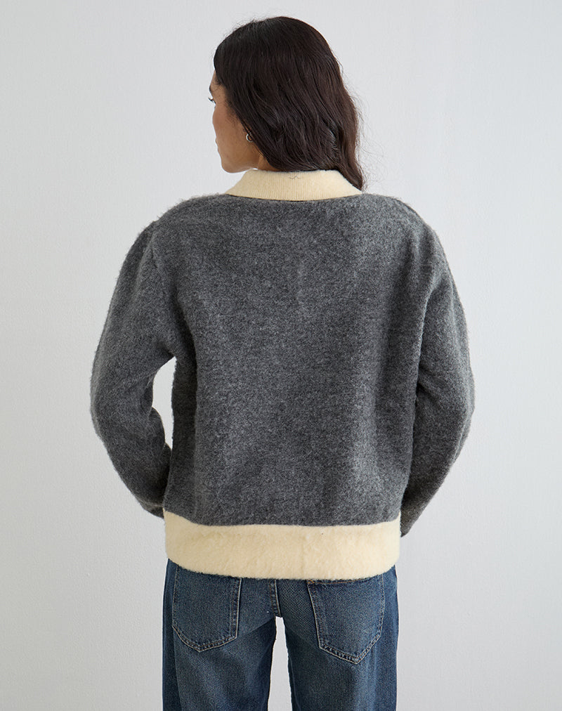 Image of Balamoa Jumper in Knit Grey and Cream
