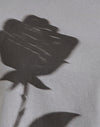 Grey with Blurred Rose Print