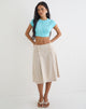 Image of Babete Pleat Midi Skirt in Cotton Light Twill Stone